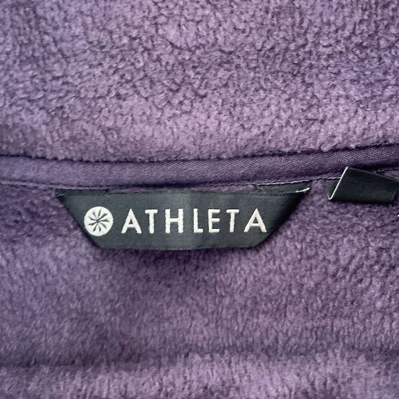 Athleta Womens Small Purple Fleece Wrap Jacket With Zipper Pockets 5311 - Picture 4 of 11